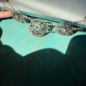 Touchstone Crystal Silver Necklace with Yellow Accents